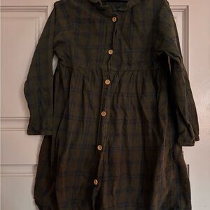 Adorable plaid Mano cotton button up dress